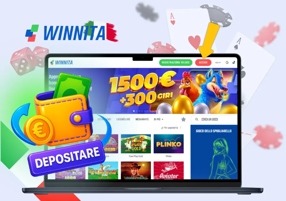 Design interfaccia app mobile Winnita Casino iOS Android